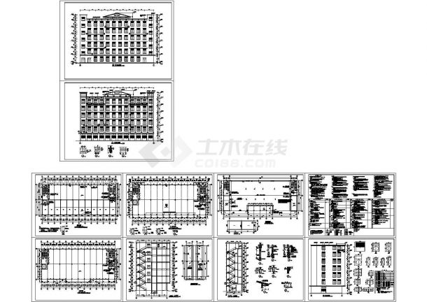 某市6层6486平米框架结构厂房建筑施工图-图一