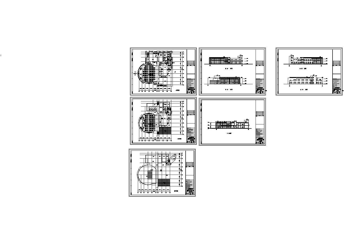 两层4787平米中学校食堂建筑图