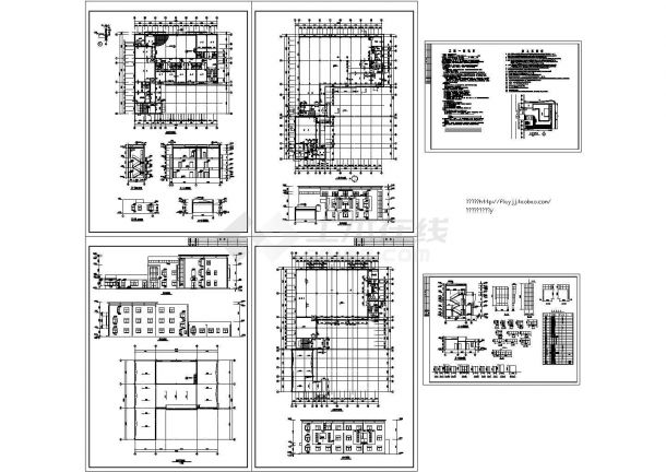 3层1037.56平米厂房建筑施工图纸-图一