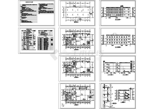 三层2143.8平米中学食堂建筑施工图-图一