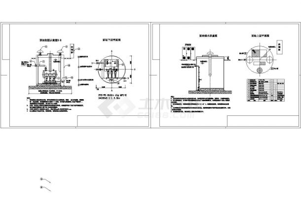 某工程半地下式无负压设备供水泵房设计CAD全套施工图纸（甲级院设计）-图一