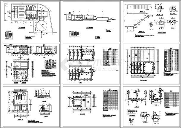南京某水厂全套CAD设计图纸-图一