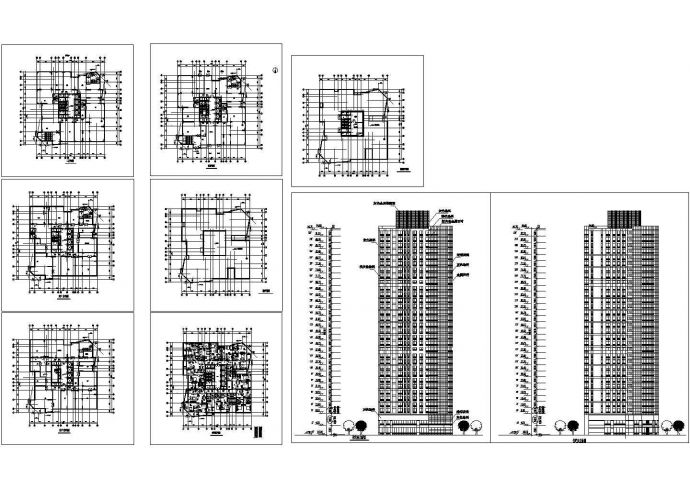 -2+32层点式底商公寓住宅楼建筑图_图1