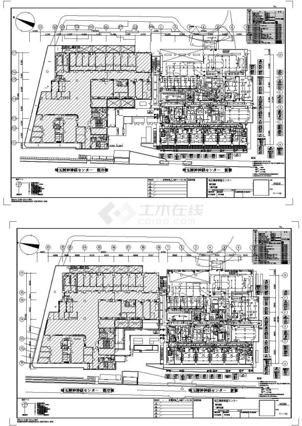 日本某精神神经中心医院电气图纸【平面图 共9个CAD文件】-图一