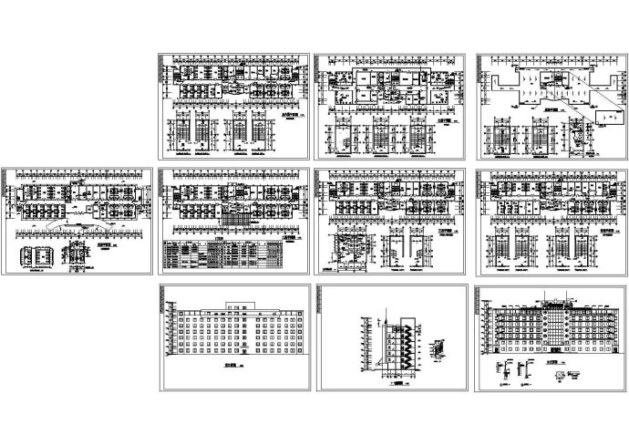 7层医院住院部建筑施工图【平立剖 卫生间大样 病房详图】_图1