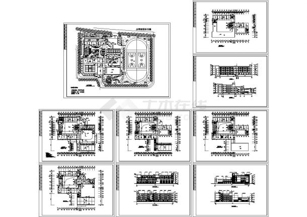 小学校建筑设计方案图纸平立剖面图-图一