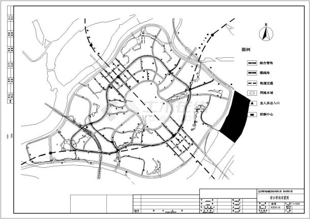 精美市政道路综合管沟布置CAD示意图-图一