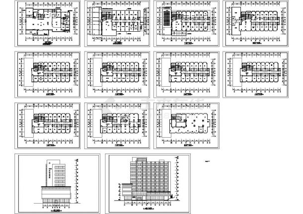 10层框剪结构妇幼保健院建筑方案设计图【平立面（无剖面图）】-图一