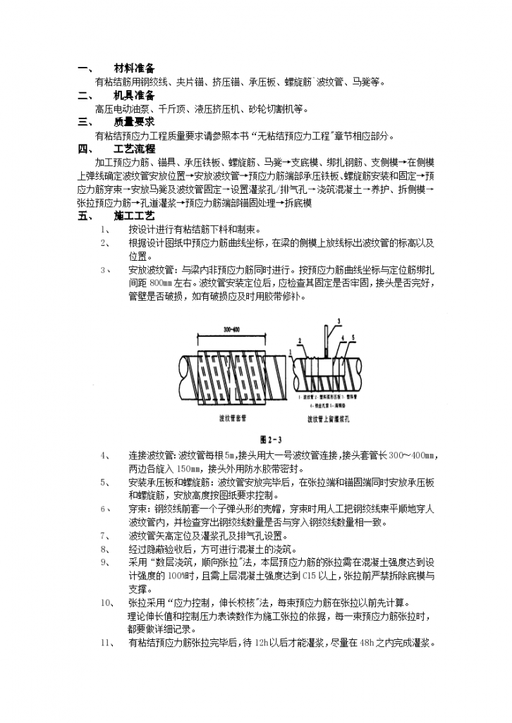 房建技术交底有粘结预应力工程-图一