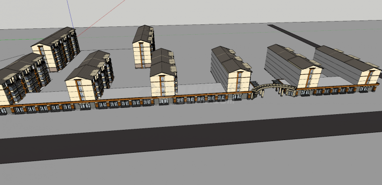小区楼盘规划多层住宅su模型-图二