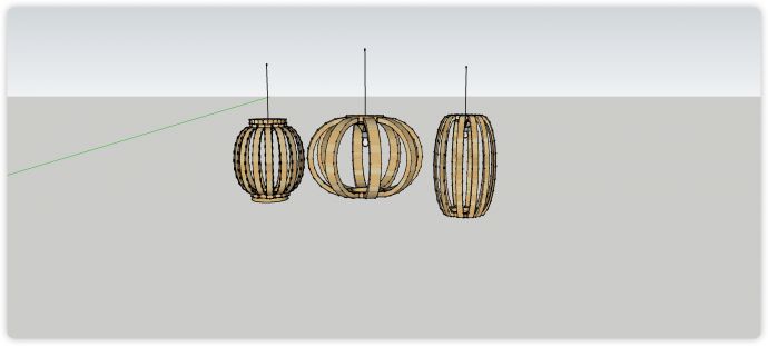 椭圆造型竹子灯笼su模型_图1