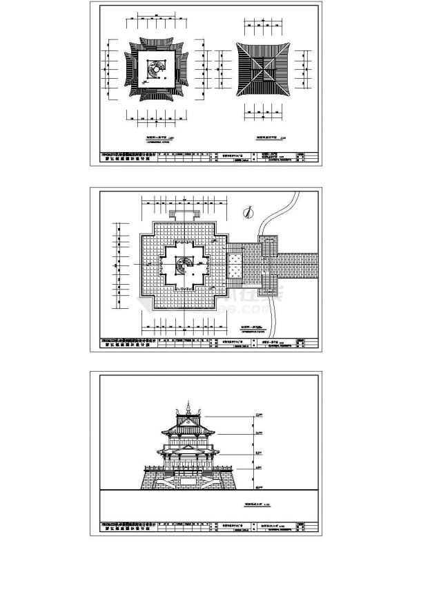 [浙江]诸暨市城市中心广场CAD施工图（中式风格，部分节点图）（某甲级院设计）-图一