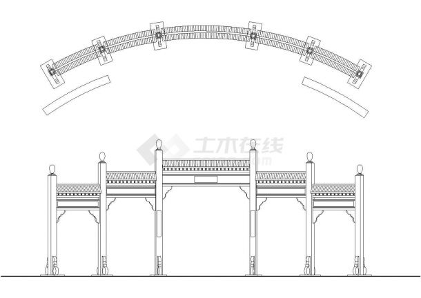 [浙江]诸暨市城市中心广场CAD施工图（中式风格，部分节点图）（某甲级院设计）-图二