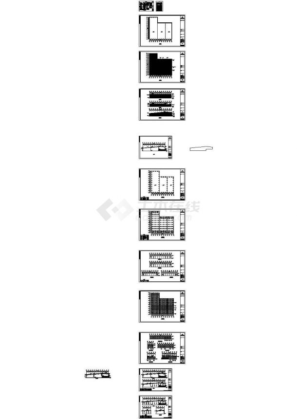三龙纸业有限公司仓库结构设计施工cad图纸，共十二张-图一