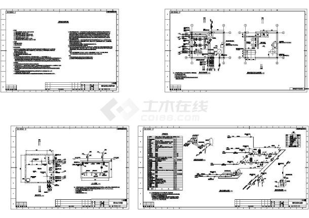 消防泵房及消防水池给排水设计施工图CAD-图二