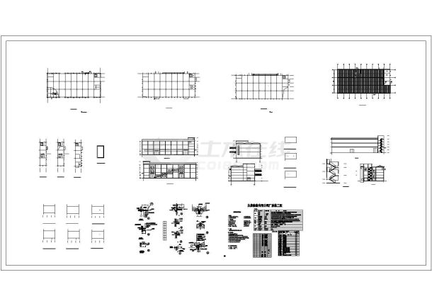 某公司三层混凝土框排架结构厂房（占地面积1296㎡）设计cad全套建筑施工图（含设计说明）-图二