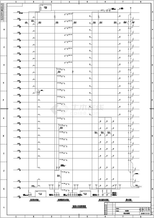 某高层综合楼给排水施工图（多图）CAD-图二