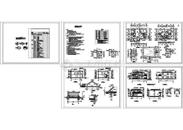 某多层别墅建筑设计全套图，含建筑做法说明-图一