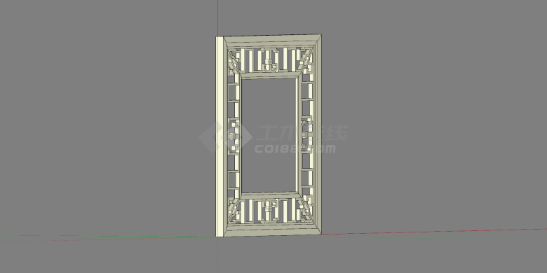 装饰格镂空雕花方形su模型-图二