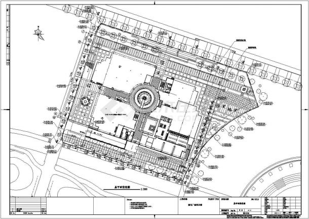 某城市广场三层商业楼建筑施工图CAD-图二