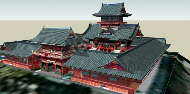 日本寺庙及古建筑su模型-图一