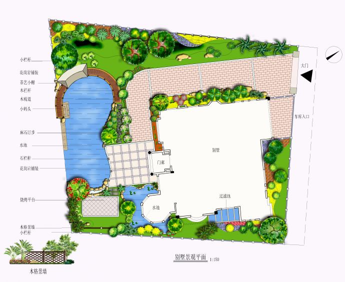 某别墅庭院景观设计平面方案_图1