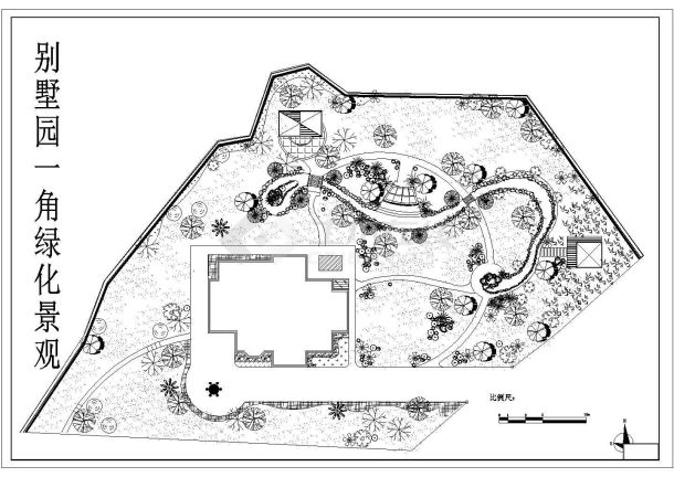  Refer to CAD drawing for landscape design of one corner of a villa garden - Figure 1