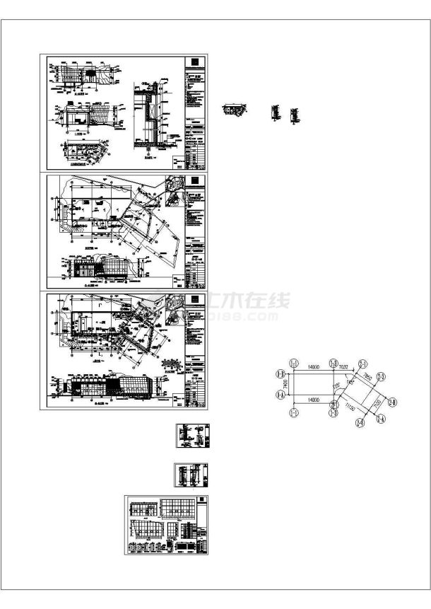 200平米小型茶室建筑设计施工图纸-图一