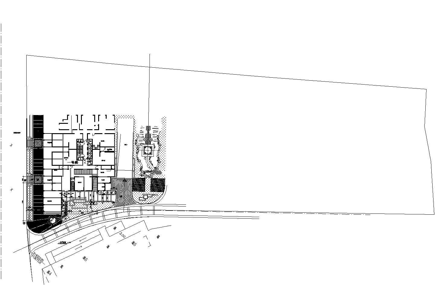 某小型步行街广场铺装施工CAD参考图