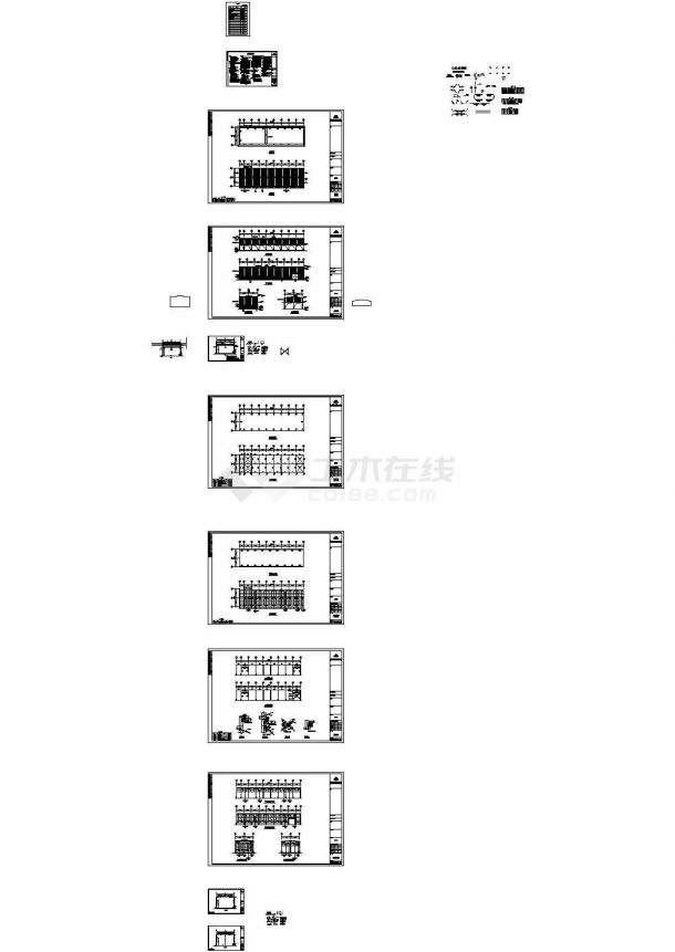 新疆某采石厂单层钢结构厂房建筑设计CAD施工图-图二