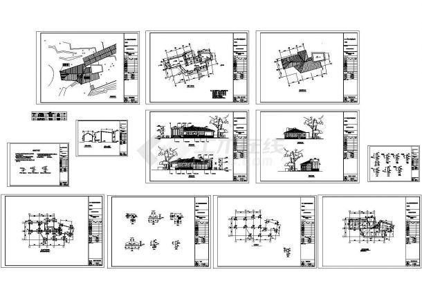 1层景区茶室建筑结构设计cad施工图-图一