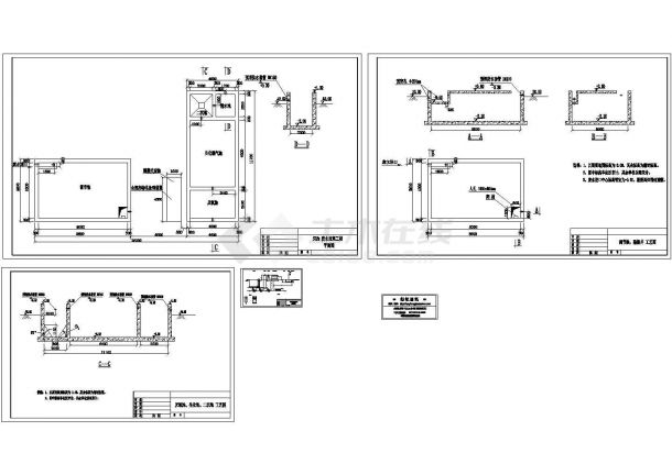 江苏某3T纺织废水处理工程设计CAD图纸-图一