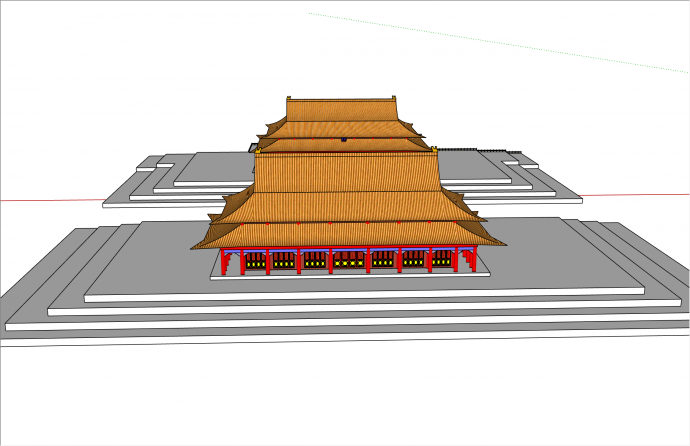宏伟中式风格北京太和殿su模型_图1
