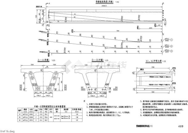 桥梁预制箱梁钢束构造设计详图-图二