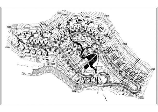 某城市不规则型小区规划设计cad总平面方案图（甲级院设计）-图一