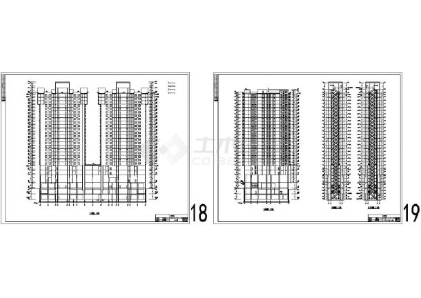 [西安市]某二十五层现代住宅楼建筑cad设计施工图-图一