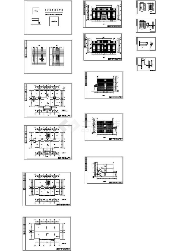 三层砖混结构办公楼建筑设计与施工图绘制（CAD，13张图纸）-图二