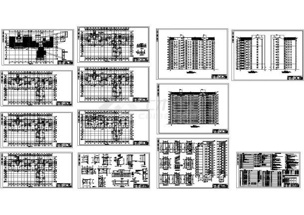 某十二层住宅楼建筑施工图（CAD，13张图纸）-图一