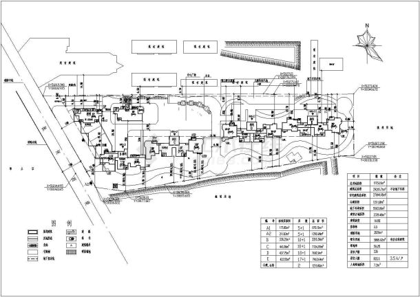 某总用地11754㎡居住户数235户小区规划设计cad施工总平面图（含经济技术指标）-图二