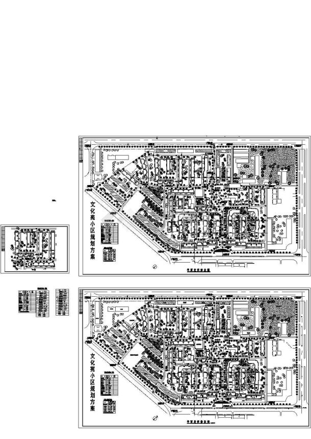 某总建设用地13公顷居住户数1340户文化苑小区规划设计cad方案平面定位修改图（含综合技术经济指标）-图一