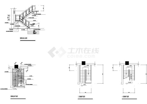 钢结构楼梯大样图（某甲级院设计）-图一