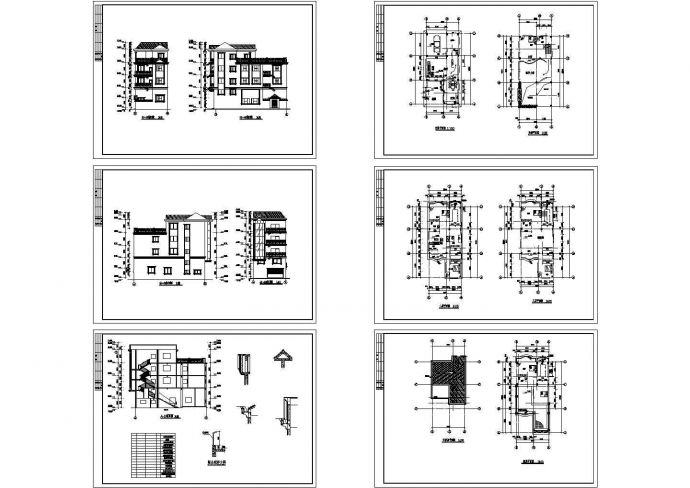 某四层小型单体住宅建筑方案图cad设计_图1
