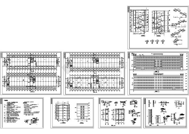某五层框架结构工业厂房设计cad全套建筑施工图（含设计说明）-图一