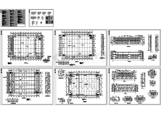 茂扬公司三层框架结构工业厂房设计cad全套建筑施工图（标注详细）-图一