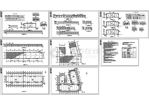 某单层门式钢架工业生产厂房车间设计cad全套建筑施工图（含设计说明，含2跨车间设计）-图一
