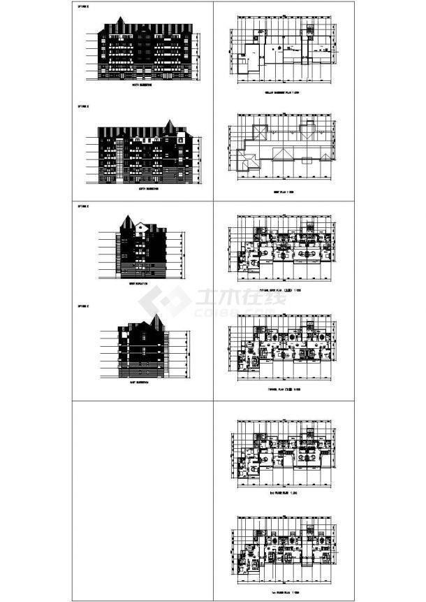 某六层砖混结构公寓住宅楼建筑方案图-图一