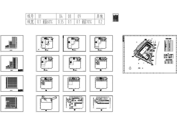 某地上十五层酒店建筑施工图纸 包含着各层平面图_图1