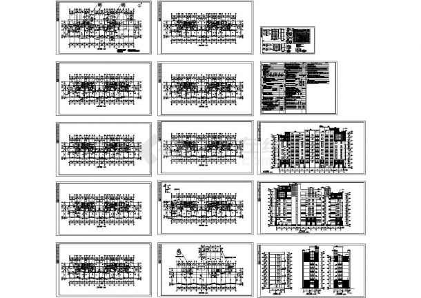 某九层住宅楼建筑施工CAD图纸， 包含着建筑设计说明-图二