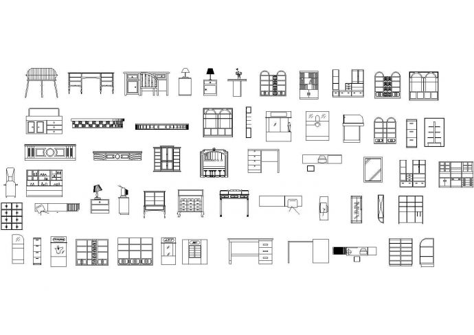 某精致的各种室内家具全套CAD参考图_图1