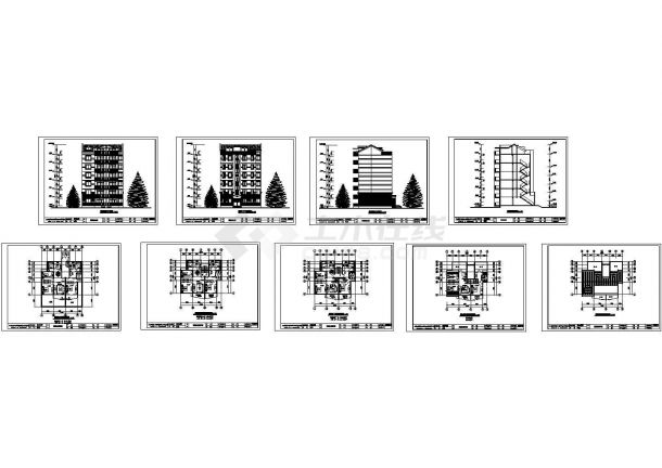 某六层坡屋面住宅楼建筑设计方案图-图二